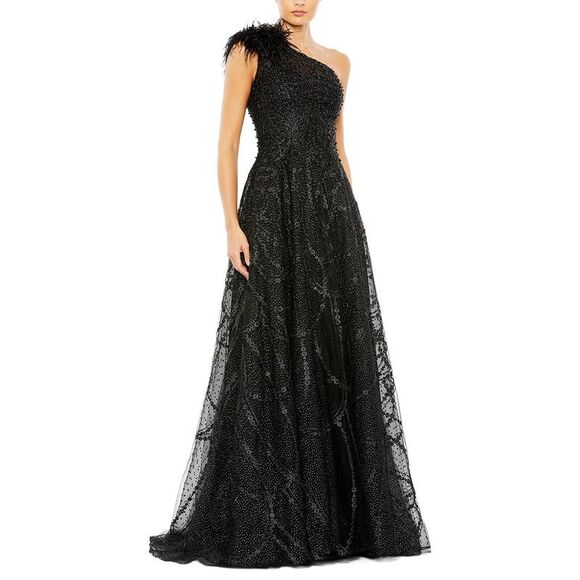 Mac Duggal Dresses & Skirts - Mac Duggal Womens  Embellished One Shoulder A Line Gown, Black